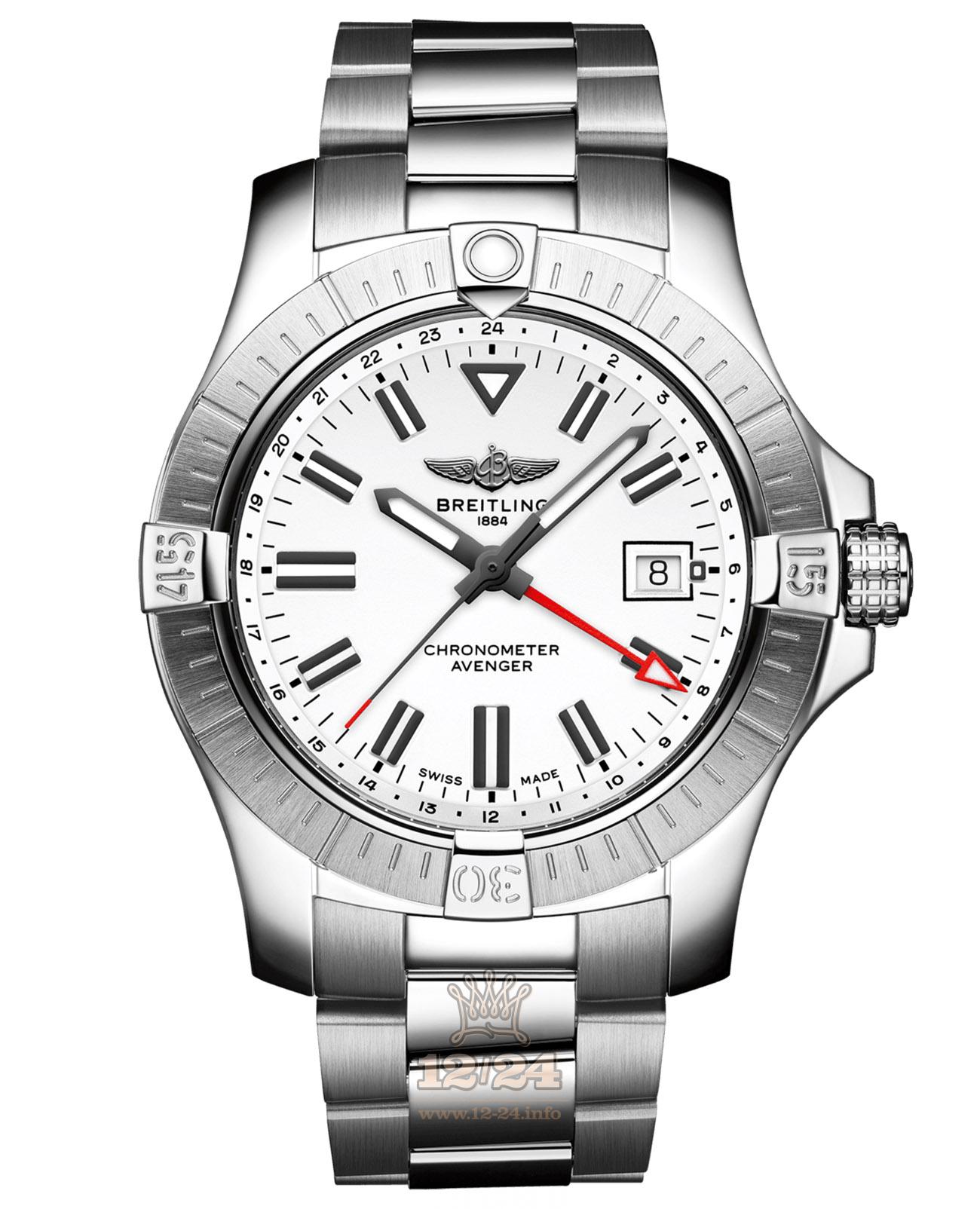 Breitling Avenger Watch A32397101A1A1 43 mm Stainless steel Case White Dial