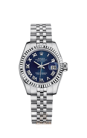 Rolex Lady-Datejust Watch 179174-0093 26 mm Steel / White gold Case Dark blue Dial