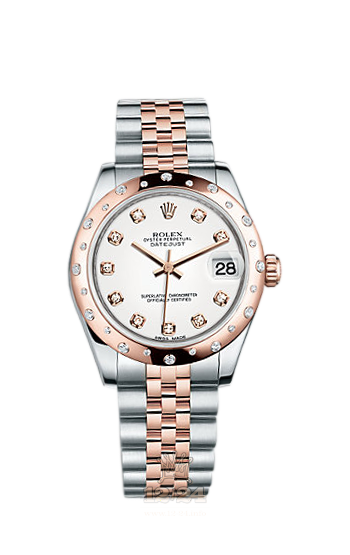 Rolex Lady-Datejust Watch 178341-0044 31 mm Steel / Pink gold Case White Dial