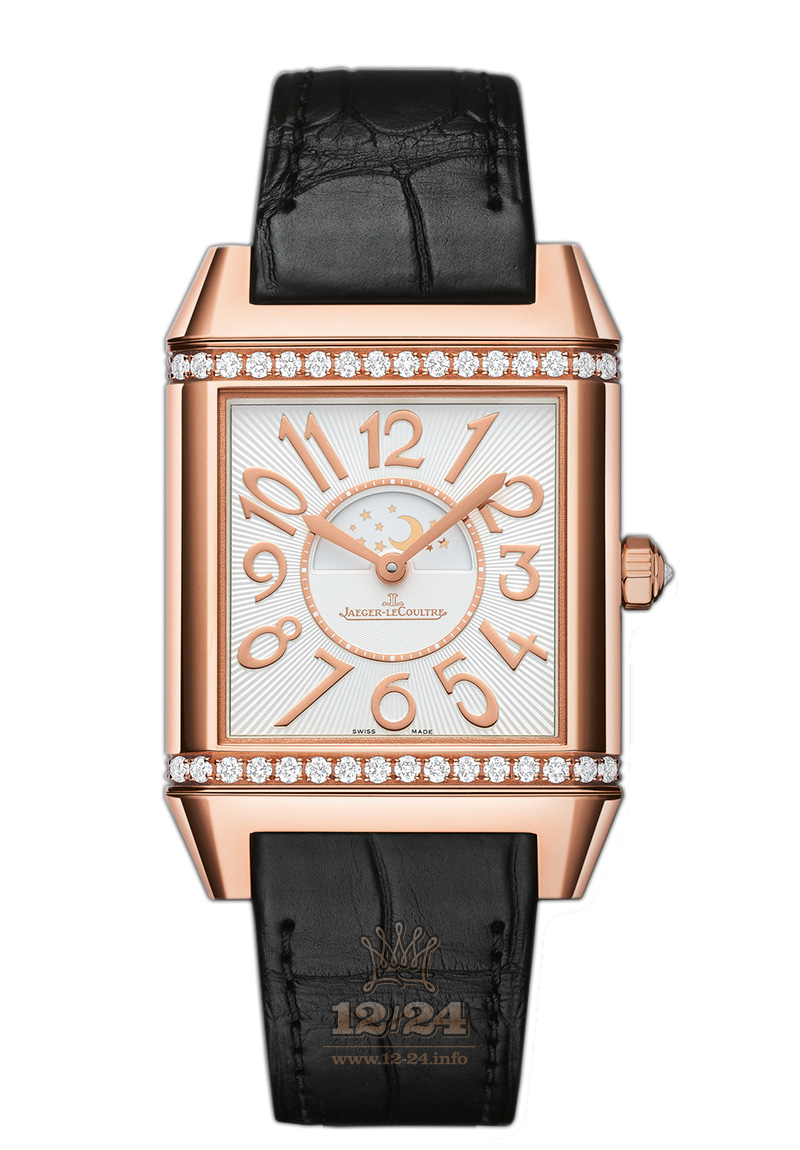 Jaeger-LeCoultre Reverso Squadra Watch 7052421 42 mm Pink gold Case White Silver Dial