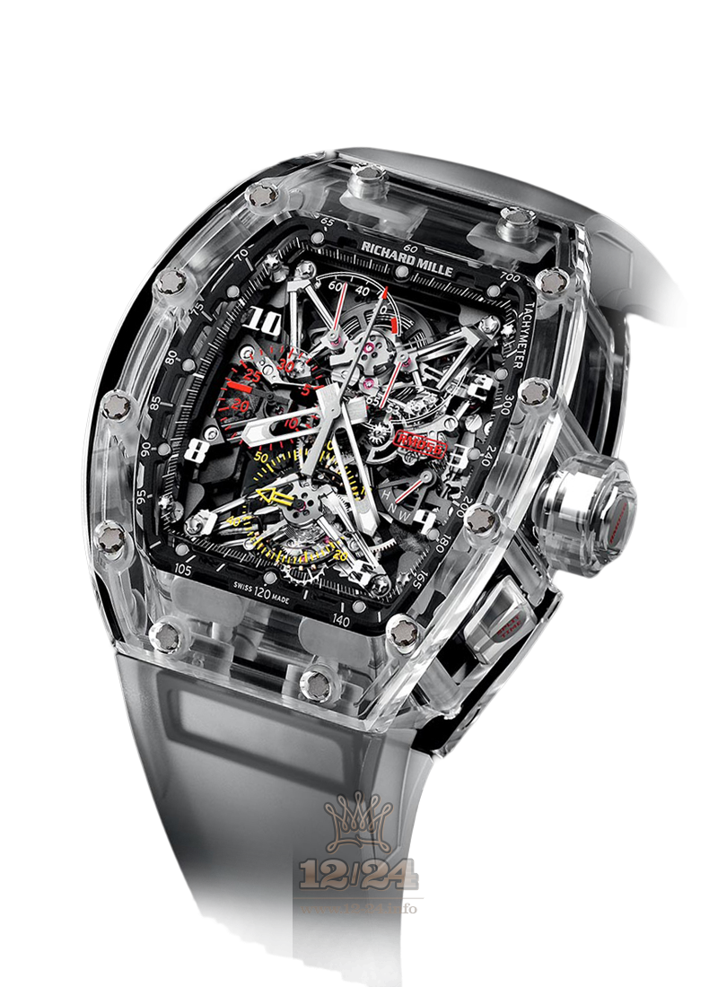 Richard Mille Men's Collection Watch RM 056 Tourbillon Chronograph Sapphire �� Felipe Massa 50 mm Sapphire Case