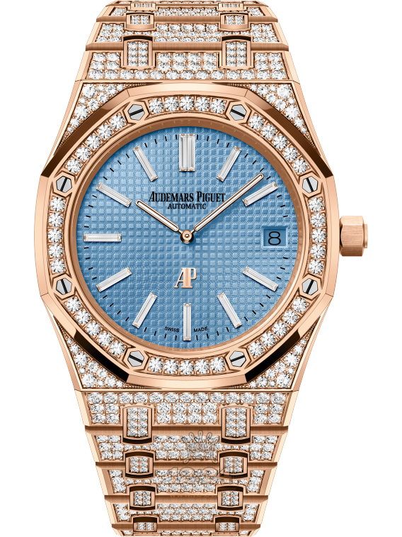 Audemars Piguet Royal Oak Watch 15202OR.ZZ.1241OR.01 39 mm Pink gold Case Blue Dial