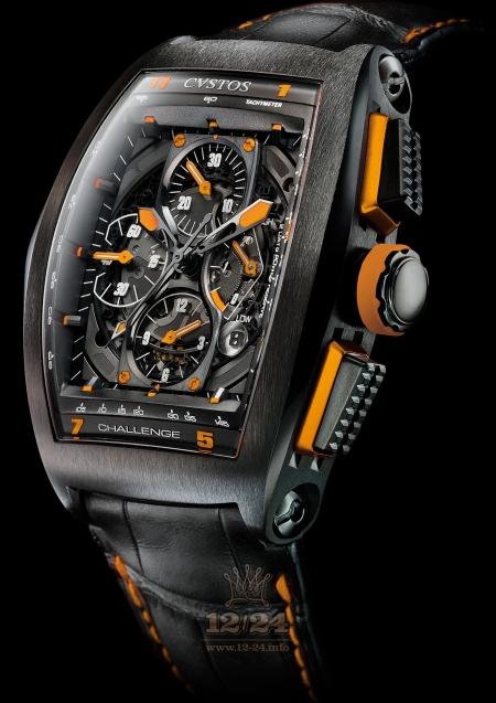 Cvstos Challenge Watch Challenge Chrono GP Orange 54 mm Stainless steel PVD coating Case Black Orange Dial