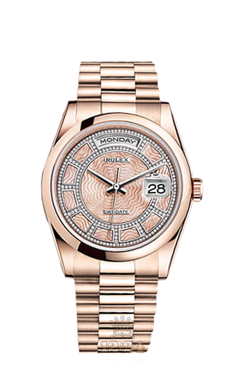 Rolex Day-Date Watch 118205f-0119 36 mm Pink gold Case Pink Dial