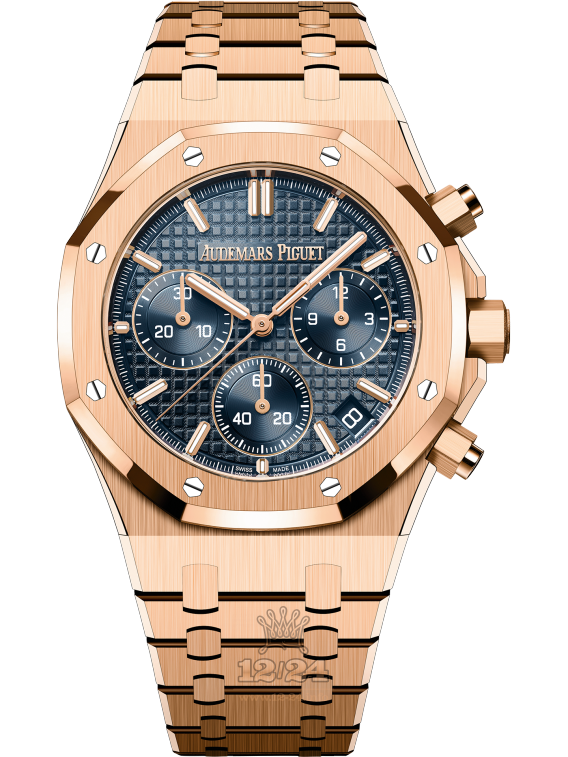 Audemars Piguet Royal Oak Watch 26240OR.OO.1320OR.01 41 mm Pink gold Case Dark blue Dial