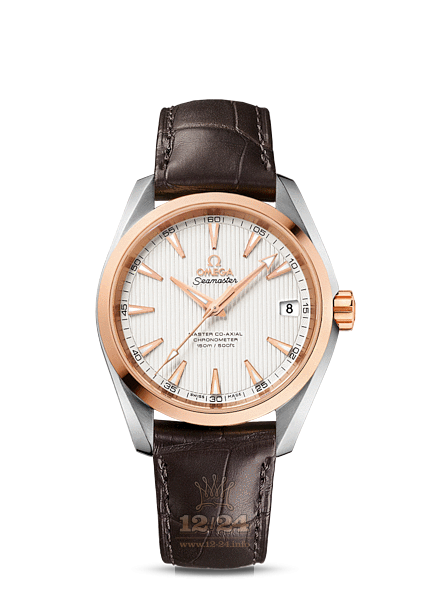Omega Aqua Terra 150 M Watch 231.23.39.21.02.001 38 mm Steel / Pink gold Case Silver Dial