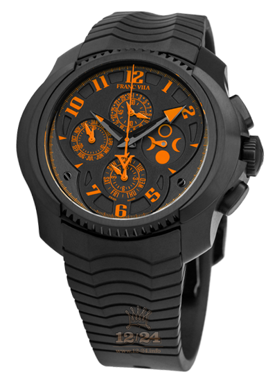 Franc Vila Cobra Watch 7I.QS-ORANGE.V01 Stainless steel DLC coating Case Black Orange Dial