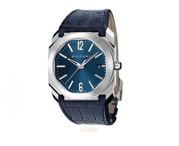 Bvlgari Octo Watch 102429 BGO38C3SLD 38 mm Stainless steel Case Dark blue Dial