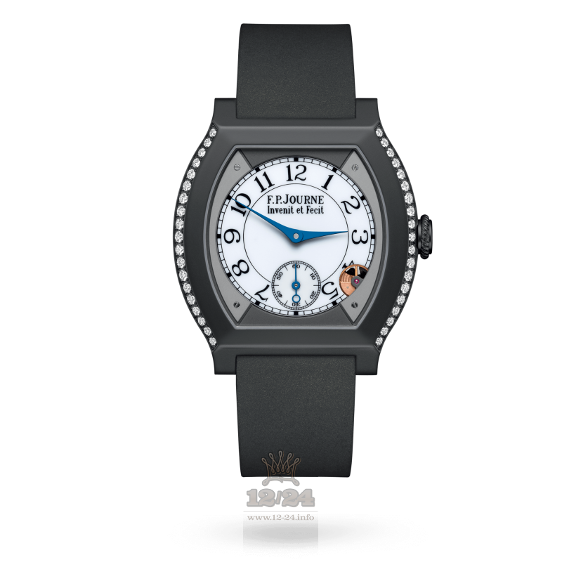 F.P.Journe Elegante Watch 40 mm titalytr 2 rows diamonds 40 mm Titanium Case White Dial
