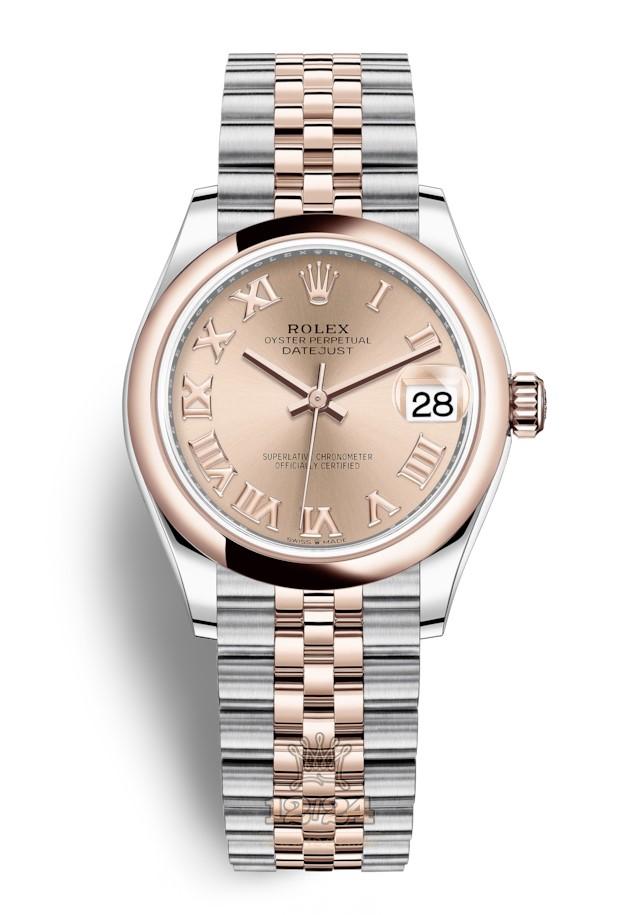 Rolex Datejust Watch 278241-0006 31 mm Stainless steel Pink gold Case Pink Dial