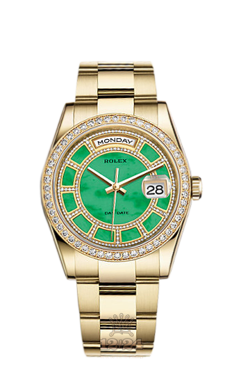Rolex Day-Date Watch 118348-0181 36 mm Yellow gold Case Green Dial
