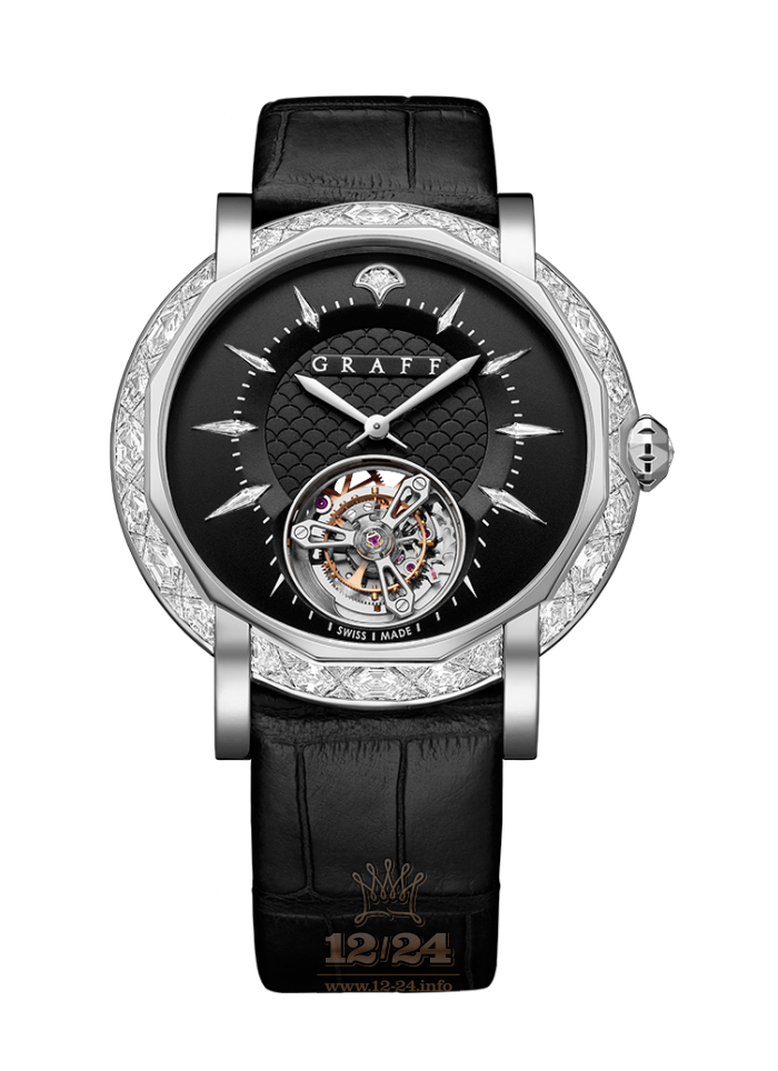 Graff MasterGraff Watch MGU43PTDBL2 43 mm Platinum Case Black Silver Dial