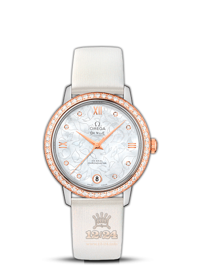 Omega Prestige Watch 424.27.33.20.55.001 33 mm Steel / Pink gold Case White Dial