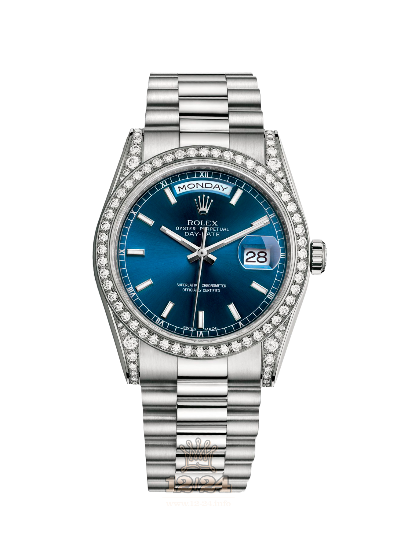 Rolex Day-Date Watch 118389-0108 36 mm White gold Case Dark blue Dial