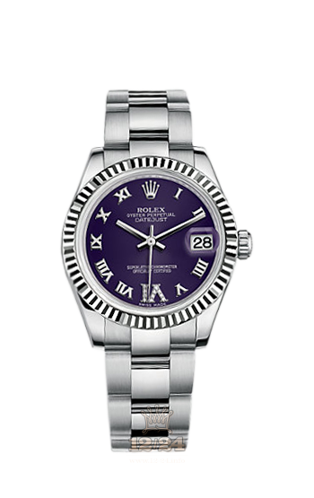 Rolex Datejust Watch 178274-0087 31 mm Steel / White gold Case Purple Dial