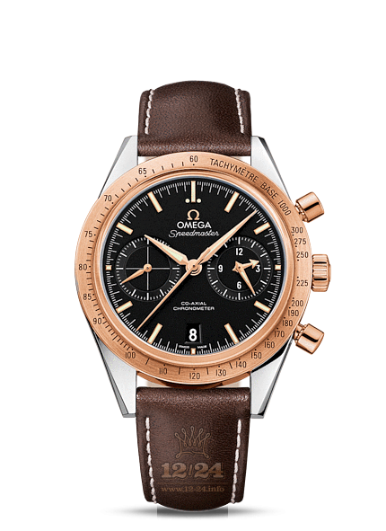 Omega Speedmaster 57 Watch 331.22.42.51.01.001 50 mm Steel / Pink gold Case Black Dial