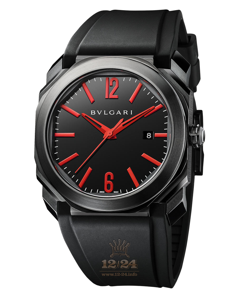 Bvlgari Octo Watch 102738 BGO41C9BSVD 41 mm Stainless steel DLC coating Case Black Dial
