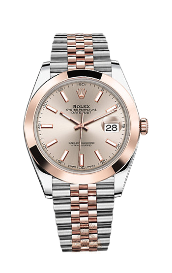 Rolex Datejust Watch 126301-0010 41 mm Steel / Pink gold Case Golden Dial
