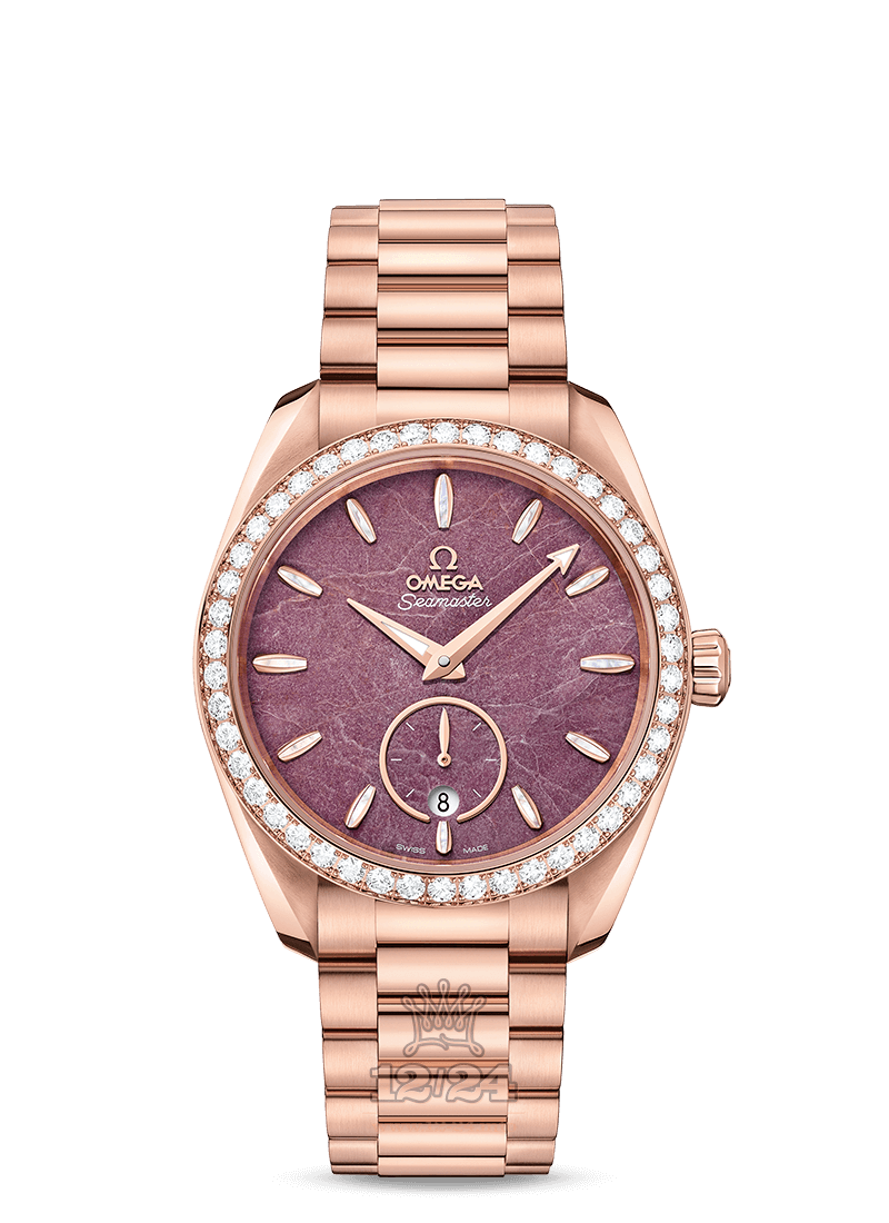 Omega Seamaster Watch 220.55.38.20.99.001 38 mm Pink gold Case Purple Dial