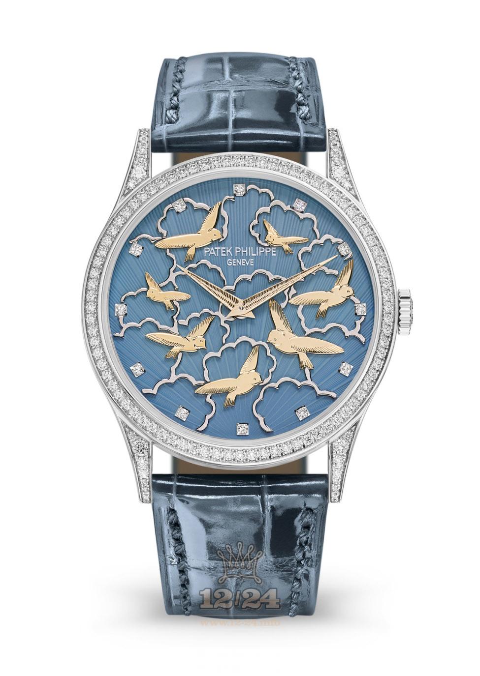 Patek Philippe Rare Handcrafts Watch 5077/101G-010 White gold Case Dark blue Dial
