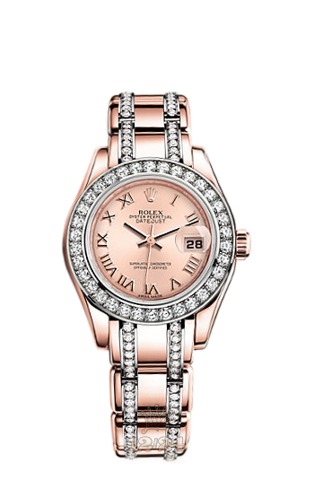 Rolex Pearlmaster Watch 80285-0017 29 mm Pink gold Case Pink Dial
