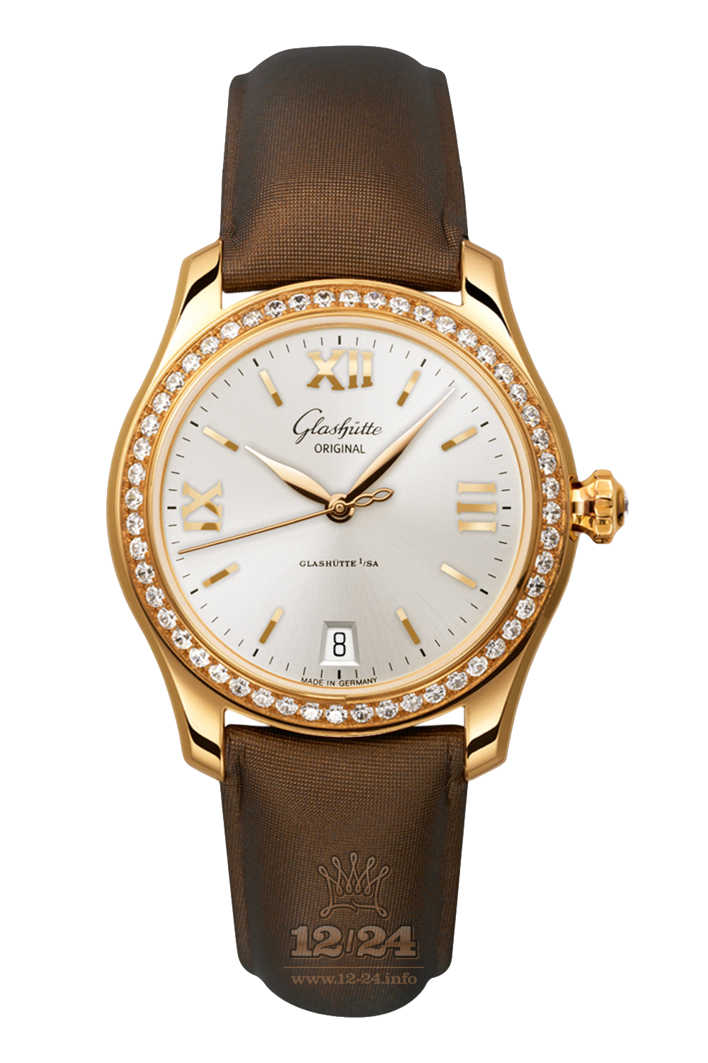 Glashutte Ladies Watch 1-39-22-04-11-04 36 mm Pink gold Case Silver Dial