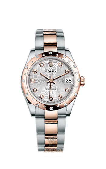 Rolex Lady-Datejust Watch 178341-0036 31 mm Steel / Pink gold Case Silver Dial