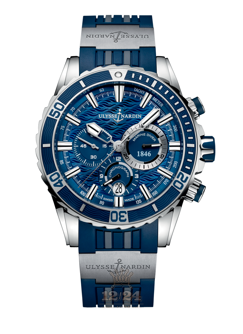 Ulysse Nardin Diver Watch 1503-151-3/93 44 mm Stainless steel Case Dark blue Dial