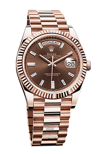 Rolex Day-Date Watch 228235-0003 40 mm Pink gold Case Brown (chocolate) Dial