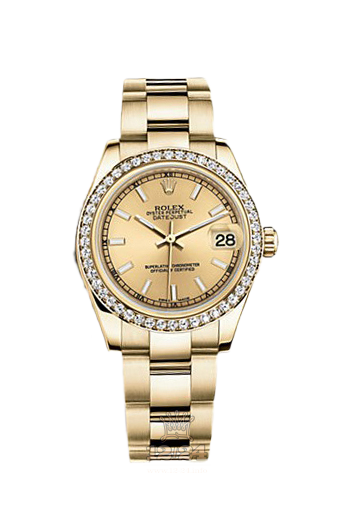 Rolex Datejust Watch 178288-0059 31 mm Yellow gold Case Golden Dial