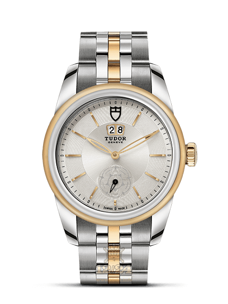 Tudor Glamour Watch M57003-0006 42 mm Steel / Yellow gold Case Silver Dial