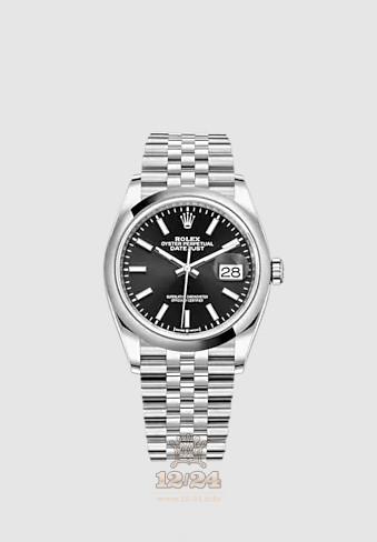 Rolex Datejust Watch 126200-0003 36 mm Stainless steel Case Black Dial