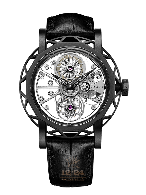 Graff MasterGraff Watch MGSTA46TDLC 46 mm White gold DLC coating Case Silver Dial
