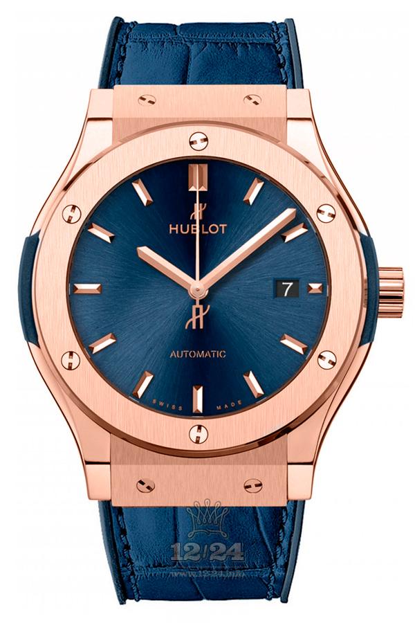 Hublot Classic Fusion Watch 542.OX.7180.LR 42 mm Pink gold Case Dark blue Dial