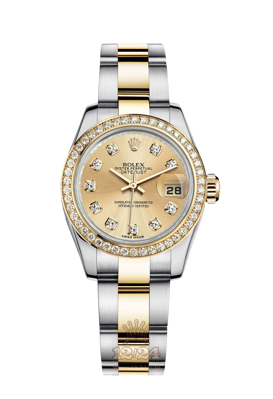 Rolex Lady-Datejust Watch 179383-0001 26 mm Steel / Yellow gold Case Golden Dial