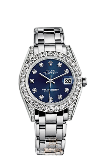 Rolex Pearlmaster Watch 81159-0004 34 mm White gold Case Dark blue Dial