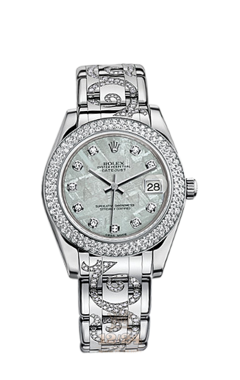Rolex Pearlmaster Watch 81339-0037 34 mm White gold Case Gray Silver Dial