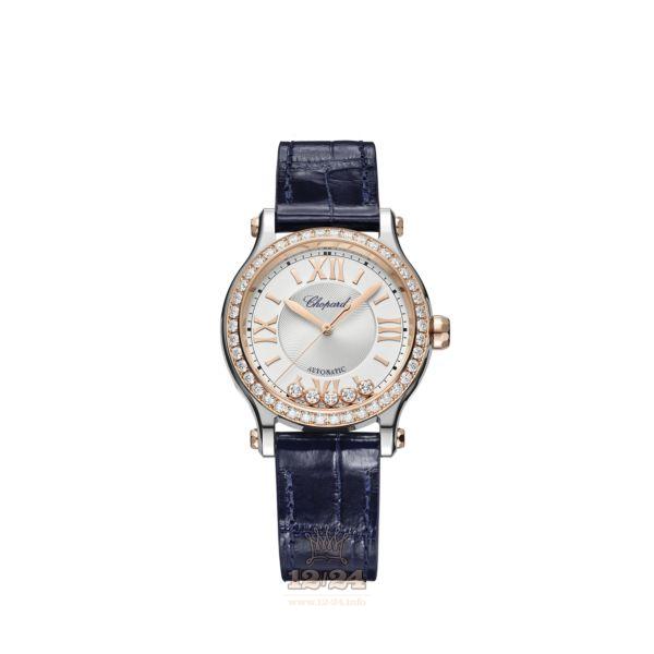 Chopard Happy Sport Watch 278608-6003 33 mm Stainless steel Pink gold Case Silver Dial