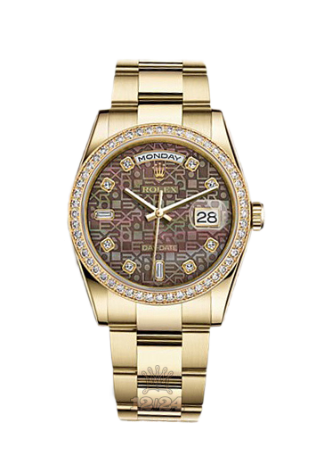 Rolex Day-Date Watch 118348-0224 36 mm Yellow gold Case Black Dial