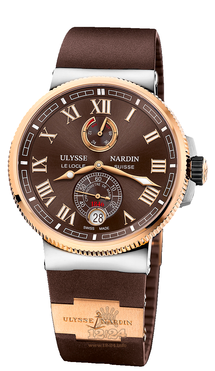Ulysse Nardin Marine Watch 1185-126-3/45 43 mm Yellow gold Case Brown (chocolate) Dial