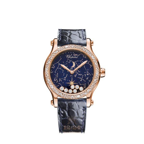Chopard Happy Sport Watch 274894-5001 36 mm Pink gold Case Dark blue Dial