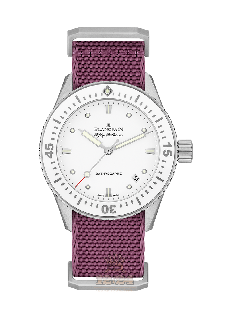 Blancpain Fifty Fathoms Watch 5100-1127-NAV 38 mm Stainless steel Case White Dial