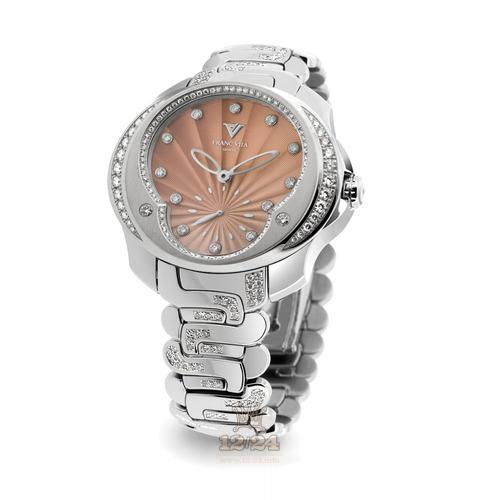 Franc Vila Tribute To Ladies Watch 80Q.SS.SPB.ORA 41 mm Stainless steel Case Orange Brown (chocolate) Dial