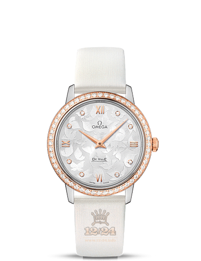 Omega Prestige Watch 424.27.33.60.52.001 33 mm Steel / Pink gold Case Silver Dial