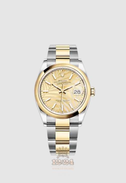 Rolex Datejust Watch 126203-0038 36 mm Stainless steel Yellow gold Case Golden Dial