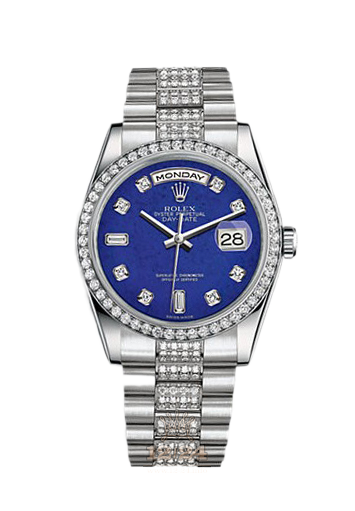 Rolex Day-Date Watch 118346-0089 36 mm Platinum Case Dark blue Dial