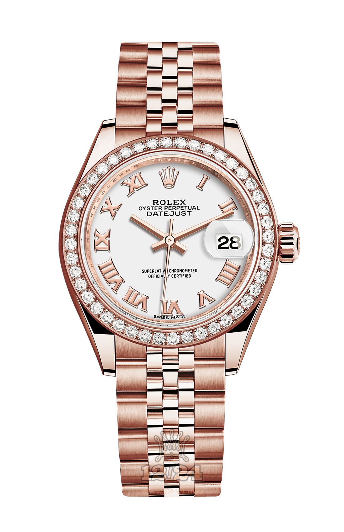 Rolex Datejust Watch 279135rbr-0024 28 mm Pink gold Case White Dial