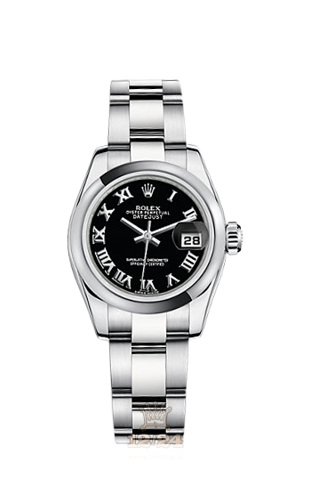 Rolex Lady-Datejust Watch 179160-0037 26 mm Stainless steel Case Black Dial