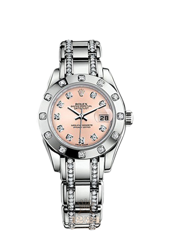 Rolex Pearlmaster Watch 80319-0069 29 mm White gold Case Pink Dial