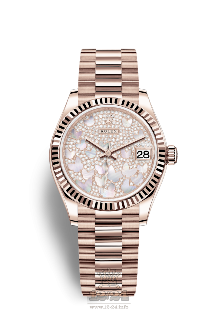 Rolex Datejust Watch 278275-0021 31 mm Pink gold Case Silver Golden Dial